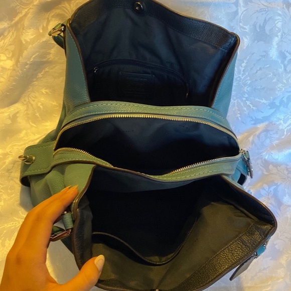 Coach Eddie shoulder bag in blue/green - Picture 7 of 9